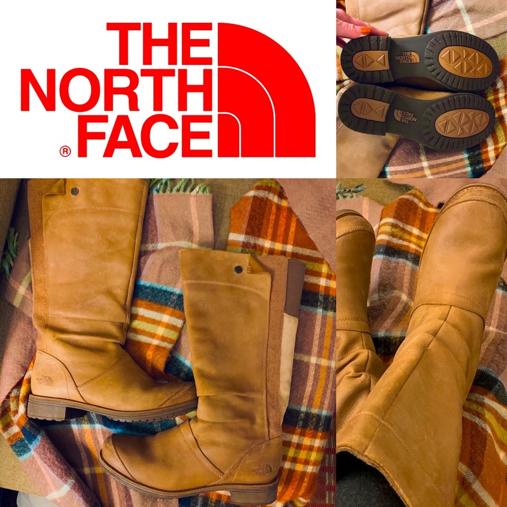 Light brown leather North face winter boots